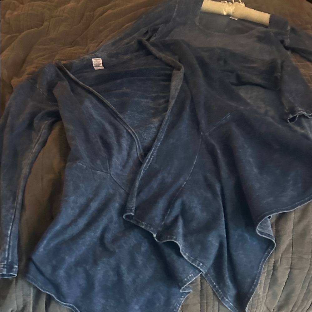Blue Open Front Cardigan Set - Picture 5 of 7